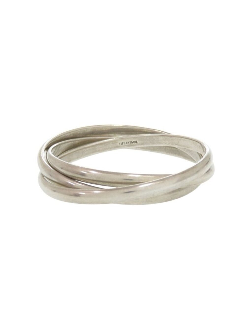 Tiffany & Co Heavy Trinity Triple Strand Bangle 925 Sterling Silver Bracelet